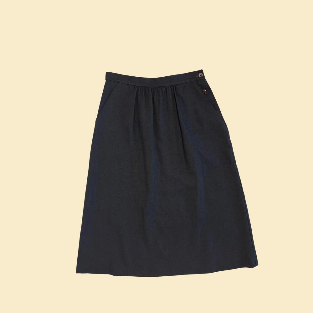 Vintage 70s/80s skirt, size 8 Cos Cob black midi to maxi skirt
